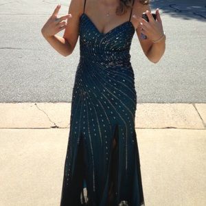 Dark blue and black prom dress only worn twice